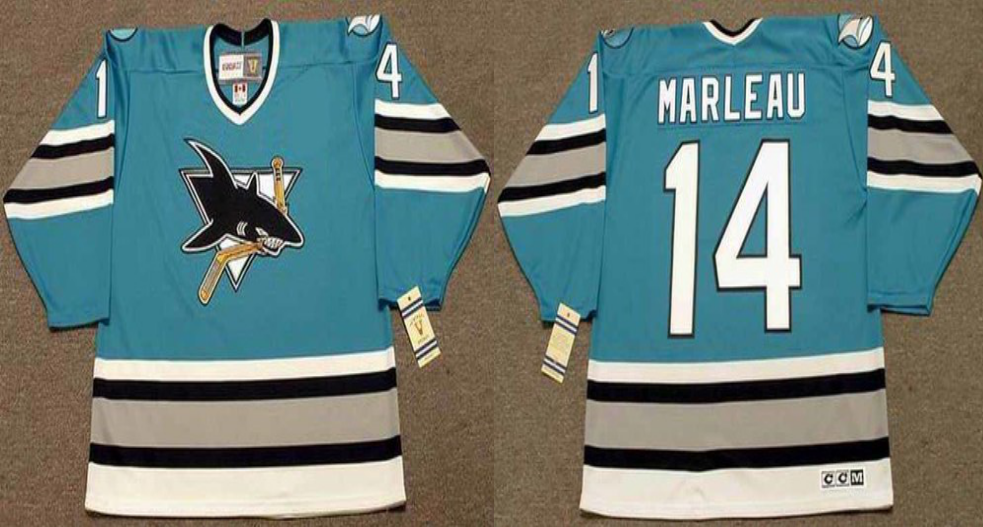 2019 Men San Jose Sharks #14 Marleau blue CCM NHL jersey 